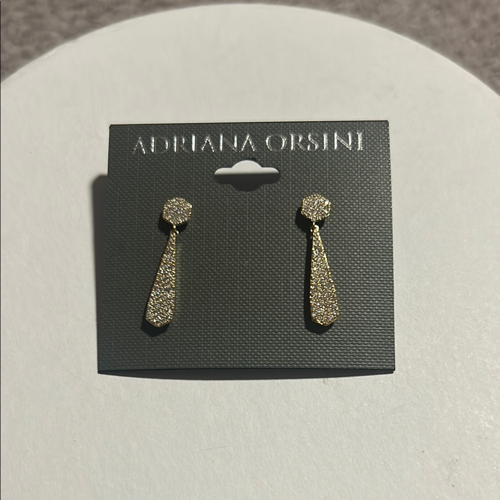 Adriana New York Gold Textured Drop Earrings